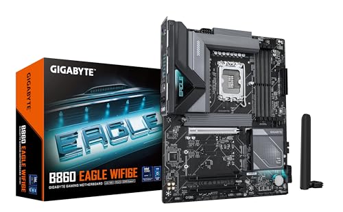 Image of GIGABYTE B860 Eagle WIFI6E Motherboard - Intel Core Ultra Series CPUs, 12+1+2+1 Phases VRM, up to 9066MHz DDR5, 1xPCIe 5.0 + 2xPCIe 4.0 M.2, 2.5GbE LAN, WiFi 6E, USB 3.2 Gen 2x2