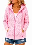 Zwillingsherz – Zwillingsherz Damen Hoodie Hoodiejacke Sweatjacke Leo Rosa K