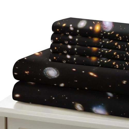 Housse de couette galaxie zippée pour lit simple 140x200 facile à enfiler - 6