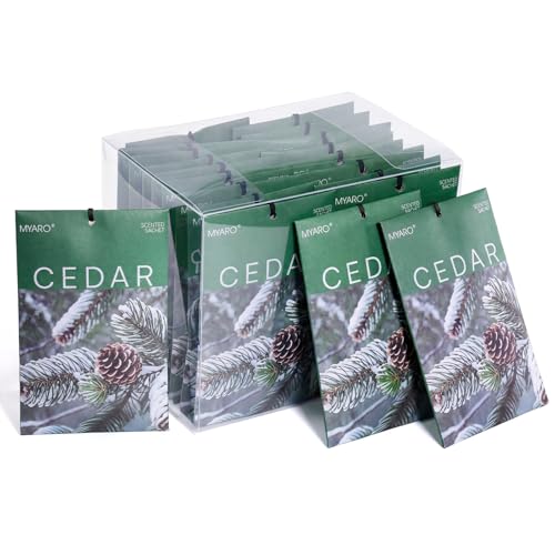 MYARO 20 Pack Cedar Scented Sachets - Woody Aroma Freshener