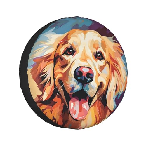 Image of Funny Dog Spare Tire Cover Wheel Protector Weatherproof Wheel Cover Universal Decorative Accessories for Camper RV SUV Travel Trailer 14 inch