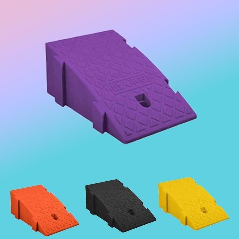 Rampa krawężnikowa Podjazd dla wózków inwalidzkich, Podjazd dla wózków inwalidzkich z tworzywa sztucznego, Mata antypoślizgowa na podjazd(Purple,10in*15.7in*6.3in)