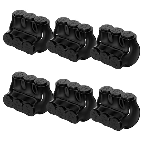 6 Pack Insulated Tap Connector 3 Port 2-14 AWG Aluminum Wire Connector