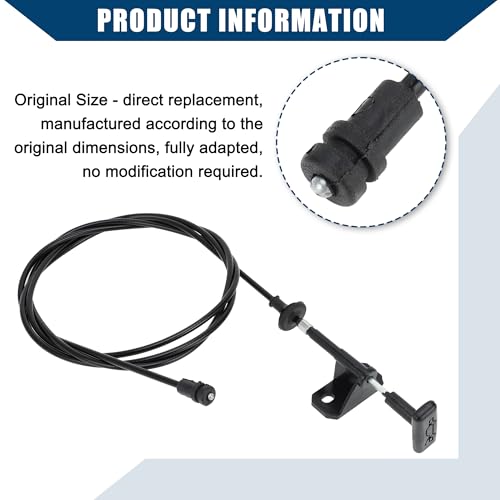 Hihaha No.14039963 / Hood/Release Cable for Chevrolet Suburban C10 1984-1986 for GMC Suburban C1500 1984-1986 / Hood Control Cable/Durable/Plastic / 1 Pcs/Black