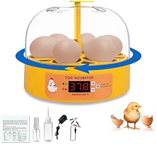 Egg Incubator, 6 Eggs Poultry Hatching Machine with Automatic Egg Turning and Temperature Control, General Digital Incubators for Hatching Chicken Duck Goose Quail Birds Turkey Eggs
