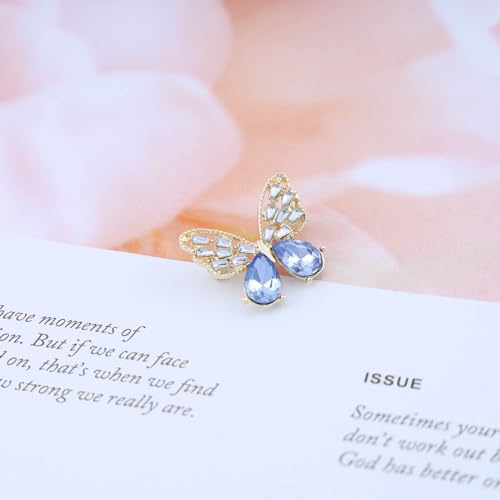 Image of Pearl Shell Resin Butterfly Brooch Pin Sparkly Crystal Butterfly Brooches Pin Lepel Pin Hollow Butterfly Wing Brooch Pin Rhinestone Butterfly Brooch Pin Decorative (Green Resin 1)