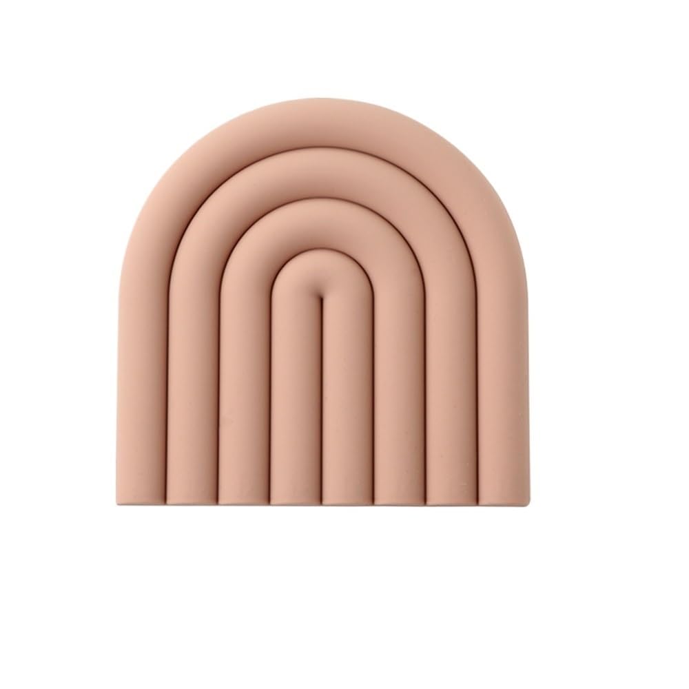 Rainbow Silicone Table Mat Coaster Hot Dishes Potholder Placemat Multifunctional Pot Holders For Kitchen Heat Resistant Pan Pads(Pink)