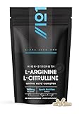 L Arginine and L Citrulline 1500mg – 90 Vegan Capsules – Amino Acids Supplements for Men and Women – Resealable and Recyclable Pouch by Alpha01