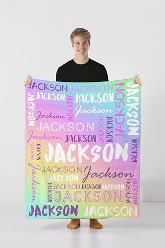 OLIVE OLIVIA Personalized Blankets for Kids with Names,Customized Blankets with Name for Adult,Custom Blanket,Gift for Birthday 30'' x 40''