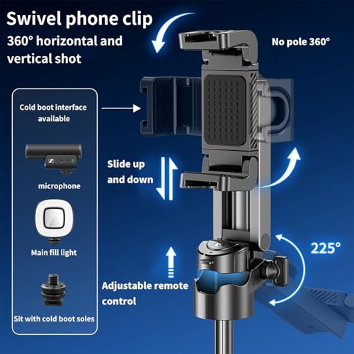 Trépied de poche portable pour selfie et vlogging avec télécommande - 6