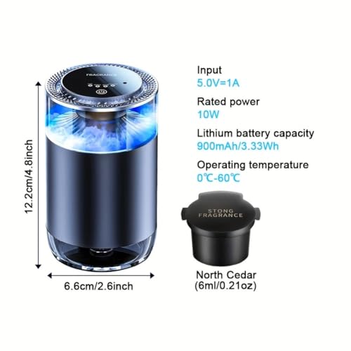Diffuseur d'huiles essentielles voiture rechargeable USB-C avec LED - 5