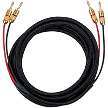 Fluance High-Fidelity 12 Gauge Speaker Wire with Dual Gold-Plated Banana Plugs, 12 Feet Oxygen-Free Pure Copper OFC Cable, Nylon Braided Jacket SW512