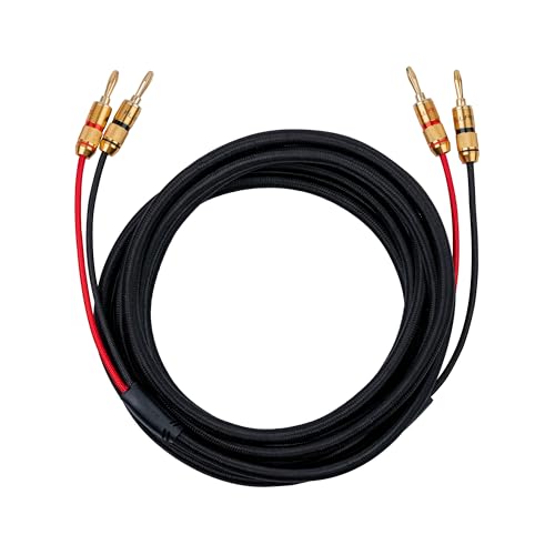 Fluance High-Fidelity 12 Gauge Speaker Wire with Dual Gold-Plated Banana Plugs, 12 Feet Oxygen-Free Pure Copper (OFC) Cable, Nylon Braided Jacket (SW512) by Fluance - Used condition - CA$27.45