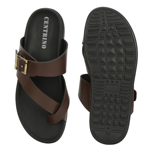 Image of Centrino Thong Sandal for Men | Grip Insole for Stability | Modern Look with Straps | Comfortable Casual look sandal for Men's (9283)