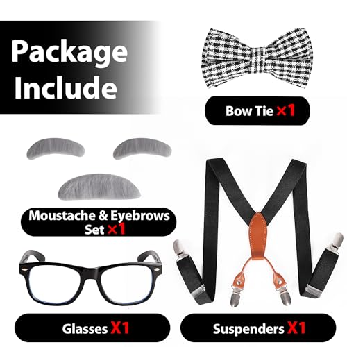 Image of Kids Old Man Costume 100 Days of School Grandpa Costume for Boy 1920s Old Man Cos