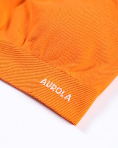 Image of AUROLA Power Womens Square Back Basic Sports Bra - Square Neck Padded Low Impact Yoga Bra Workout Crop Top