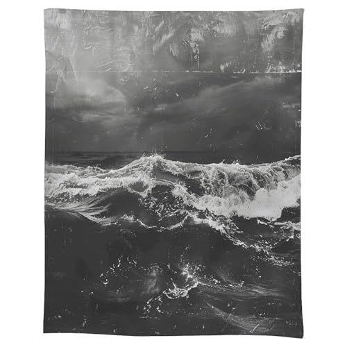 Nappe rectangulaire en lin abstrait pour table de salle à manger rustique - 2