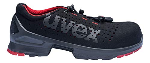 Uvex 1 – buty ochronne S1 SRC ESD – czarno-czerwone, czarny, czerwony, 40 EU