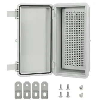 LMiEtool Junction Box, ABS Plastic, IP65 Waterproof Dustproof Universal Electrical Enclosure, Hinged Shell Outdoor and Indoor Usage Project Box, 7.9