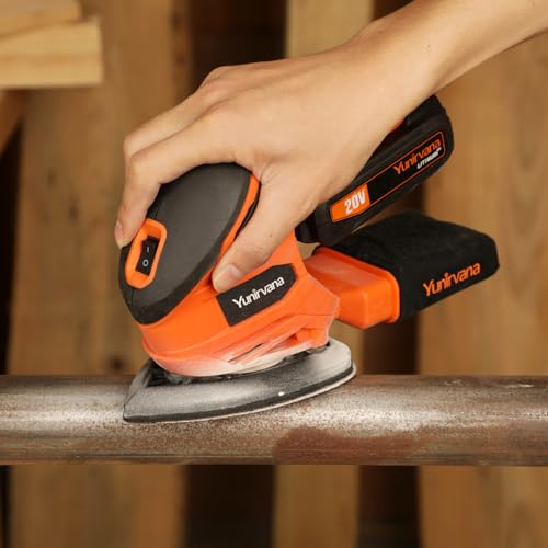 Yunirvana Cordless Sander 20V, Detail Sanders, 20Pcs Sandpapers,12000 RPM Sanders with Dust Collection System for Tight Spaces Sanding in Home Decoration, Battery and Charger Included 8 Yunirvana Cordless Sander 20V, Detail Sanders, 20Pcs Sandpapers,12000 RPM Sanders with Dust Collection System for Tight Spaces Sanding in Home Decoration, Battery and Charger Included - Image 8