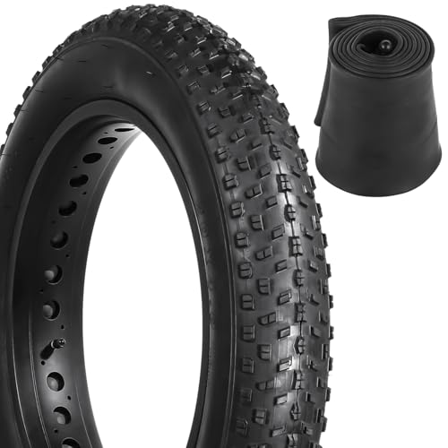 20×4.0 Fat Bike Tire, Puncture Resistant Fat Tire with Inner Tube, Folding MTB Replacement Tire, 20x4 Bike Tire All Terrain Bicycle Tire with AV 1.18