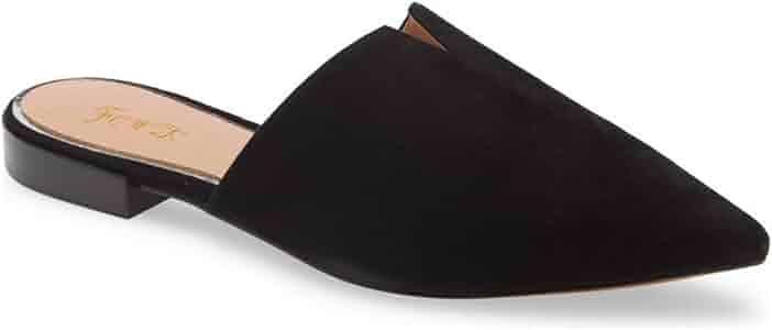 Hawkwell Women's Backless Slip On Slides Loafer Shoes Flats Comfortable Pointed Toe Mules Dk Brown Pu 7 M Us