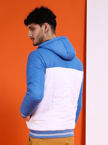 Image of The Indian Garage Co Men Regular Fit Colourblocked Bomber Jackets