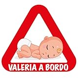 Pegatina en vinilo Adhesivo Bebé a Bordo, ya personalizada con nombre lista para enviar