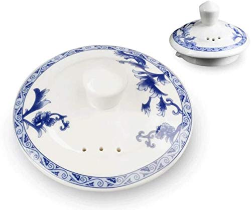 Tetera eléctrica cerámica sin cable azul y blanco 1.5 L miniatura 4