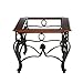 SEI Furniture Prentice Glass Top Coffee Table, Dark Cherry/Black