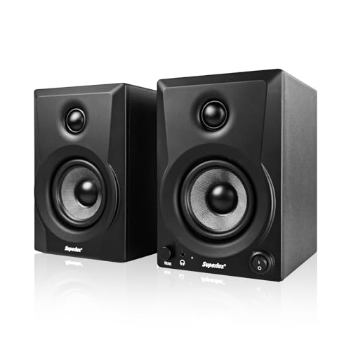 Image of Superlux 3.5 inch Powered Studio Monitor Speaker, 50W Active 2-Way Nearfield Monitor with HF /LF Trim, Balanced & Unbalanced Inputs, Wooden Cabinet for Home Studio, Mixing & Multimedia