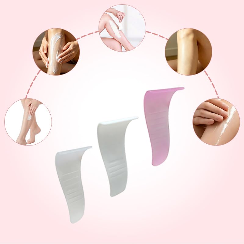 3 Pcs Portable Hair Wax Removal Spatulas, Wax Applicator Sticks, Non-Stick Wax Sticks for Hair Removal, Reusable Hair Removal Waxing Spatulas for Face & Body (Random Colors)