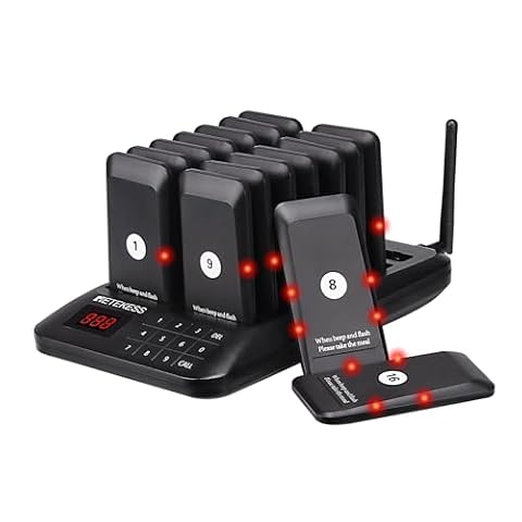 Retekess TD157 System Pagera Restauracji, 500M Bezprzewodowy System Przywoławczy, 16 Pagerów, 300 mAh 24H, z Wibracjami, Łatwy w Obsłudze, Restaurant Pager Gastronomiczny Dla Bar Szpital