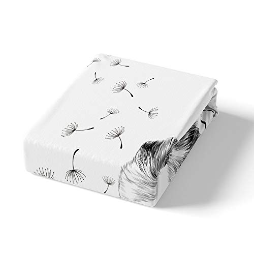 Homewish Guinea Pig Duvet Cover Dandelion Bedding Set King Size Cartoon Guinea Pig Quilt Cover For Kids Cute Animal Plant Comforter Cover,Gray White Bedspread Cover Bedroom Living Room Decor - Image 2