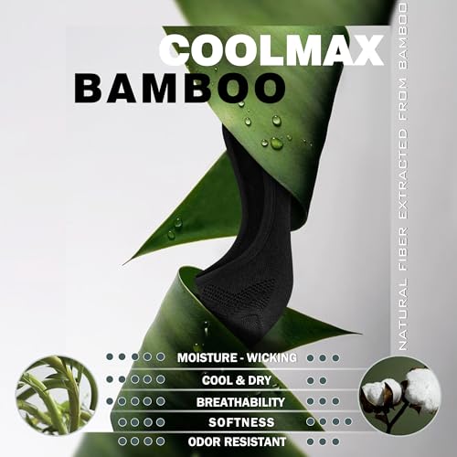 BRISIRA Bamboo Viscose Compression No Show Socks Men Women 5 Pairs Loafer Sneakers Low Cut Invisible Sock With Non Slip Grips2