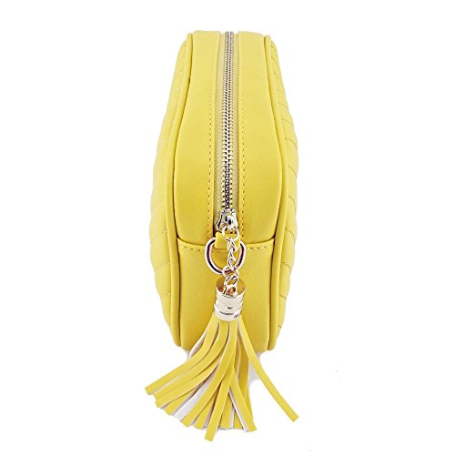 Image of Simple Shoulder Crossbody Bag With Metal Chain Strap And Tassel Top Zipper