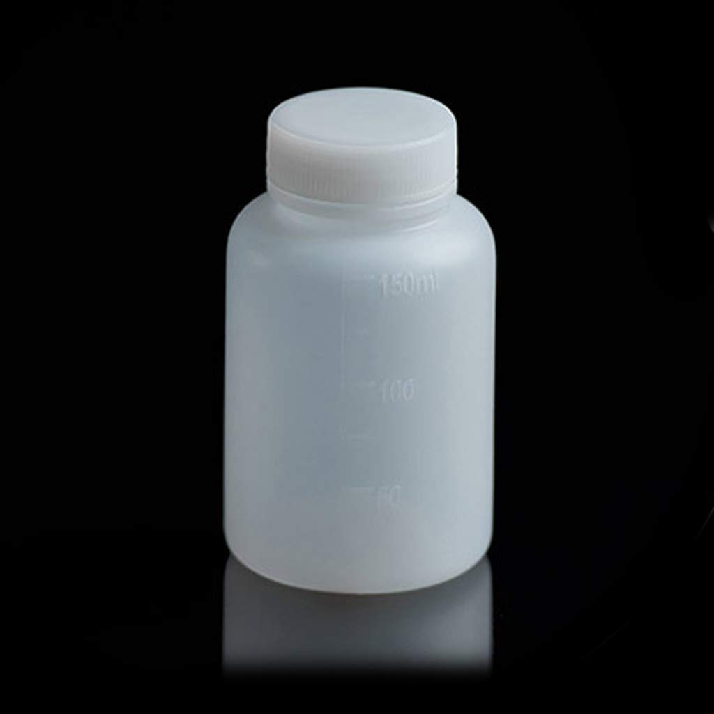 10 bottiglie di plastica vuote graduate per laboratorio chimico, 150 ml