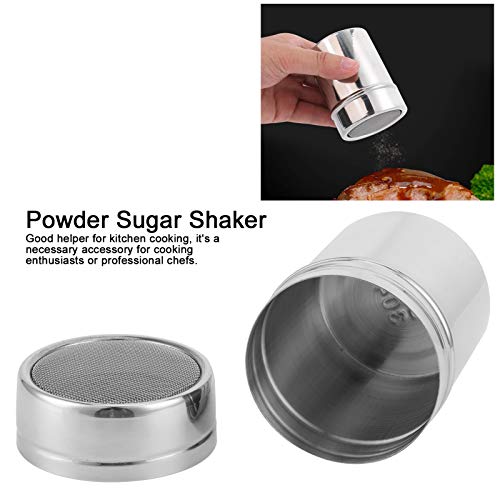 Powder Shaker with Lid, Sugar Shaker Stainless Steel Fine Mesh Coffee Cocoa Dredges Chocolate Shaker for Sifter Cocoa,Cinnamon Powder, Icing Sugar(S)
