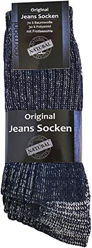 normani 6 Paar Original Jeanssocken mit hohem Baumwollanteil und Frotteesohle Farbe Blau Größe 39/42 Cover