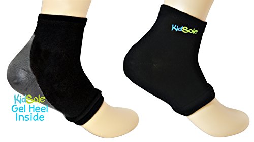 KidSole RX Gel Sports Sock for Kids with Heel Sensitivity from Severs Disease, Plantar Fasciitis. US Kid's Sizes 2-7 (Black)3