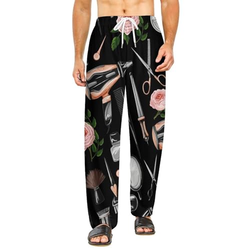 Barber Scissors Comb Hair Stylist Hairstylist Men Pajama Pants Soft Drawstring LooseCasual Pajama Pants Running4