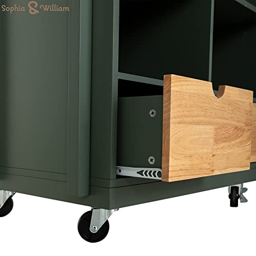Sophia-William-Kitchen-Island-Cart-on-Wheels-Rolling-Kitchen-Trolley-with-Open-Shelves-Storage-Drawers-Rubber-Wood-Tabletop-and-Towel-Rack Sophia William Kitchen Island Cart on Wheels Rolling Kitchen Trolley with Open Shelves Storage Drawers Rubber Wood Tabletop and Towel Rack