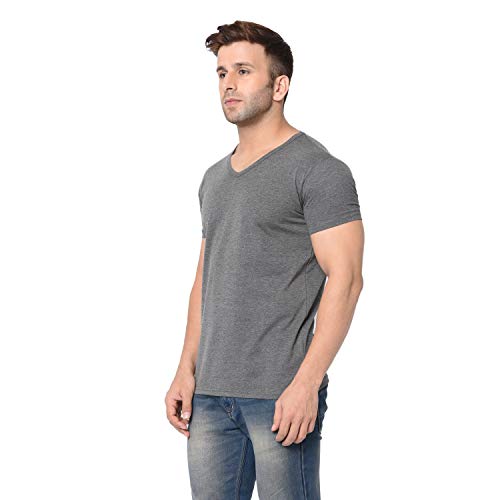 Image of Men's Cotton Blend Half Sleeve V Neck Tshirt