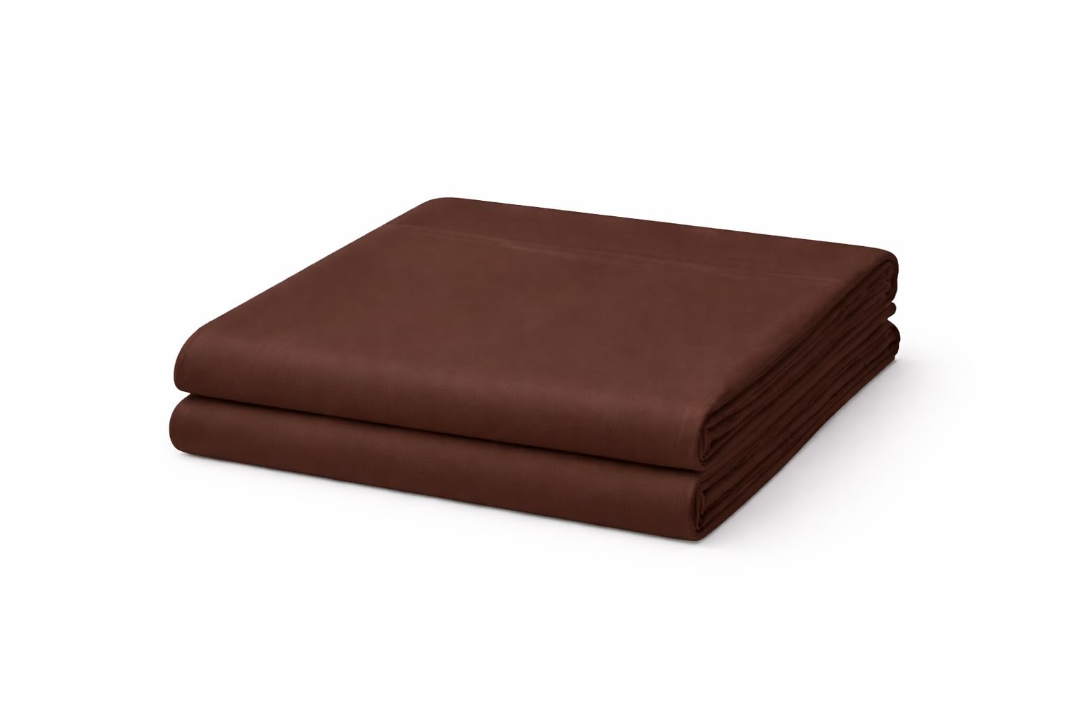 HOMES-LINEN Flat Sheet Polycotton Blend Soft Easy Care Plain Dyed Bed Linen Durable Bedding Sheet (Chocolate, Double)