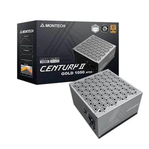 MONTECH Century II - 1050W High-End ATX Gaming Power Supply - 80 Plus Gold & Cybenetics Platinum - Fully Modular - ATX 3.1 & PCIe 5.1 Ready with 12V-2x6 Cable - 10 Years Warranty