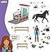 Schleich Horse Club - 25 PC Lisa and Storm Horse Toy Stall Playset with Accessories - Customizable Stable Name Tag - Realistic, Posable Rider and Pony Toys for Girls and Boys - Kids Ages 5+ - 42709