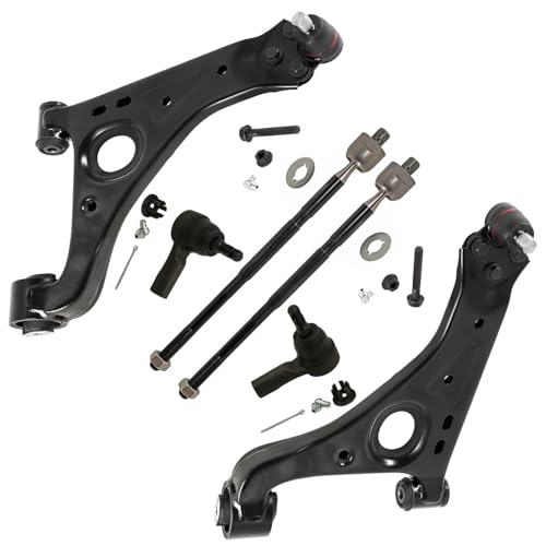 Image of Detroit Axle - 6pc Front End Suspension Kit for 2013-2022 Chevrolet Trax, 2 Lower Control Arms with Ball Joint 4 Inner Outer Tie Rods 2014 2015 2016 2017 2018 2019 2020 2021 Replacement