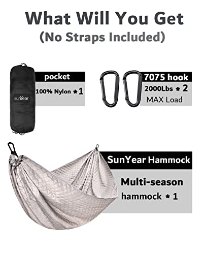 Image of Sunyear Camping Hammock 4 Season Quilted Winter Hammock- Cozy and Durable, Best for Cold Weather