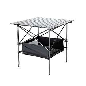 TrailBuddy Folding Camping Table – Aluminum Foldable Table for Tailgating or Camp Site with Carry Bag – Lightweight and Portable for Beach, Picnic, Tailgate & Outdoor Use, 28″x 28″ x 28″