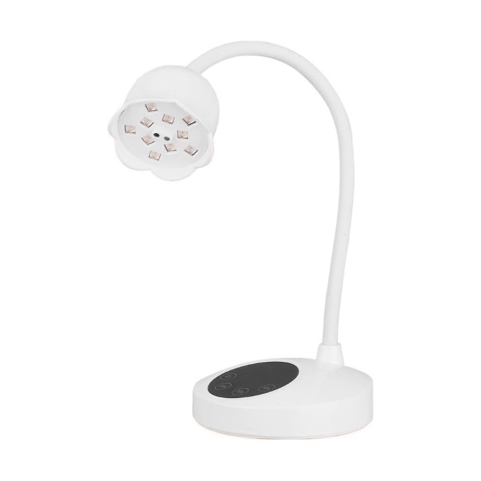 Lampa utwardzająca, miniaturowa lampa do suszenia lakierów żelowych, akumulatorowa, UV LED, bezprzewodowa, z gęsią szyjką, odpowiednia do szybkiego, przenośnego światła UV do utwardzania (biała)